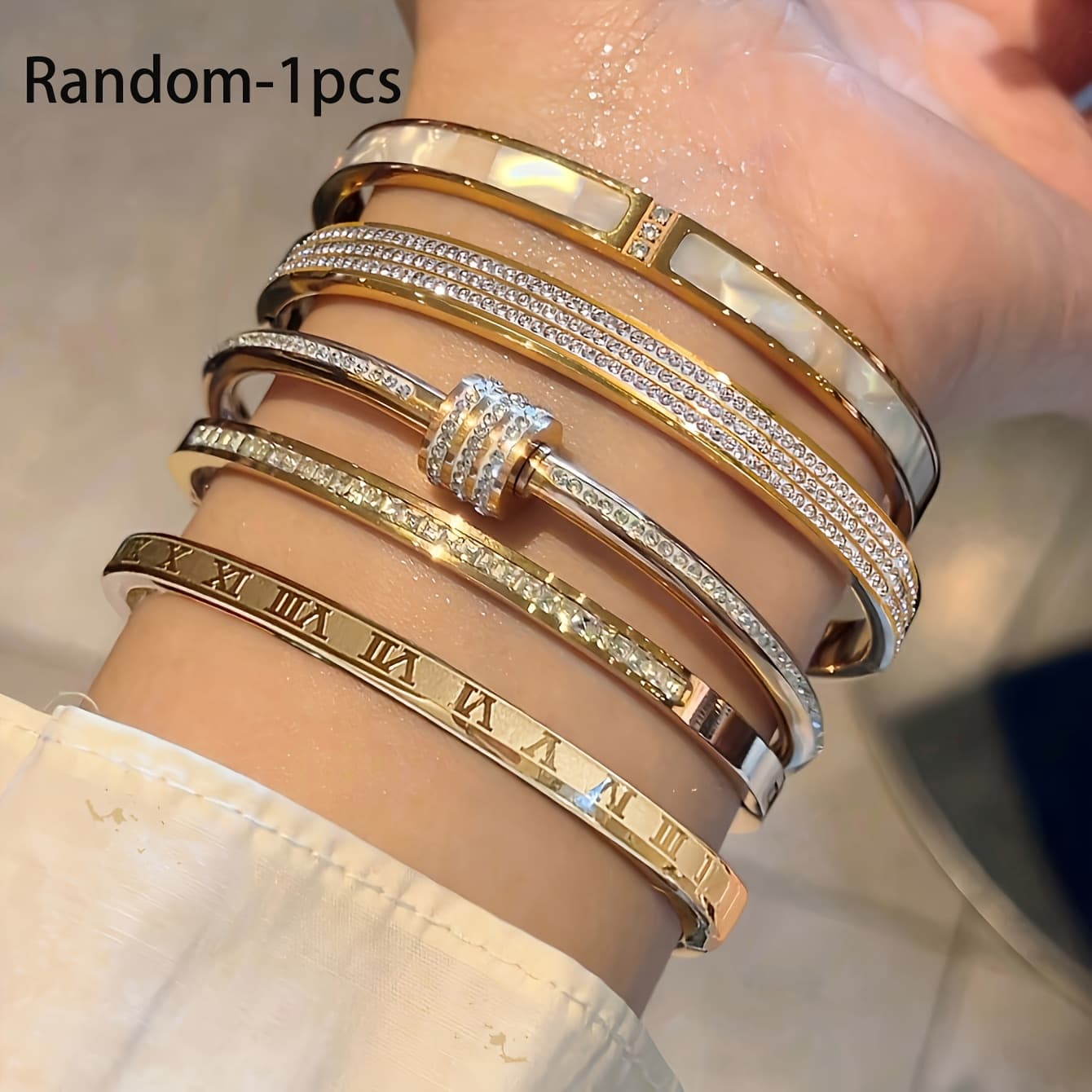 TEMU 1pc Random Elegant Stainless Steel Bracelet | Perfect Gift For