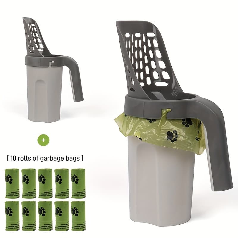 TEMU Large-capacity Cat With Integrated Trash Can - Portable, Easy-clean Plastic Pet Waste Shovel For Cats