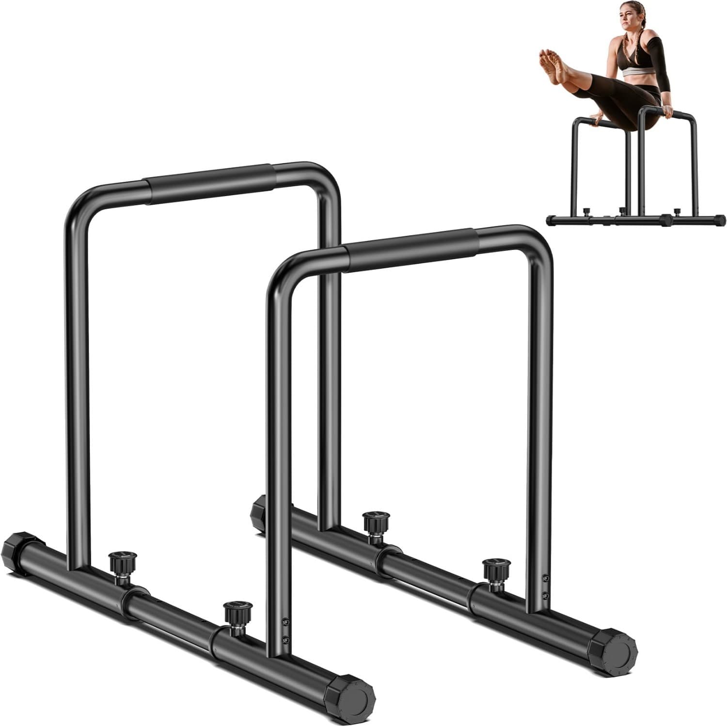 TEMU Height-adjustable Dip Bars Station Designed For Strength Training At Home, With A Weight Capacity Of 200kg, Including Push-up Stands And