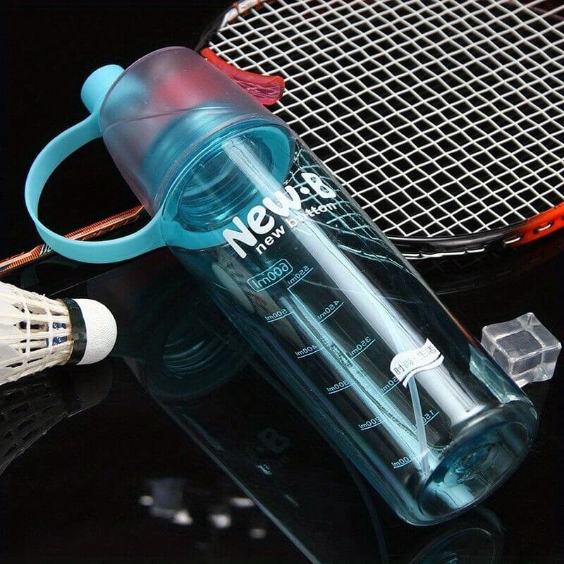 TEMU 600ml Drinking Water Bottle Outdoor Spray Mist Cool Portable
