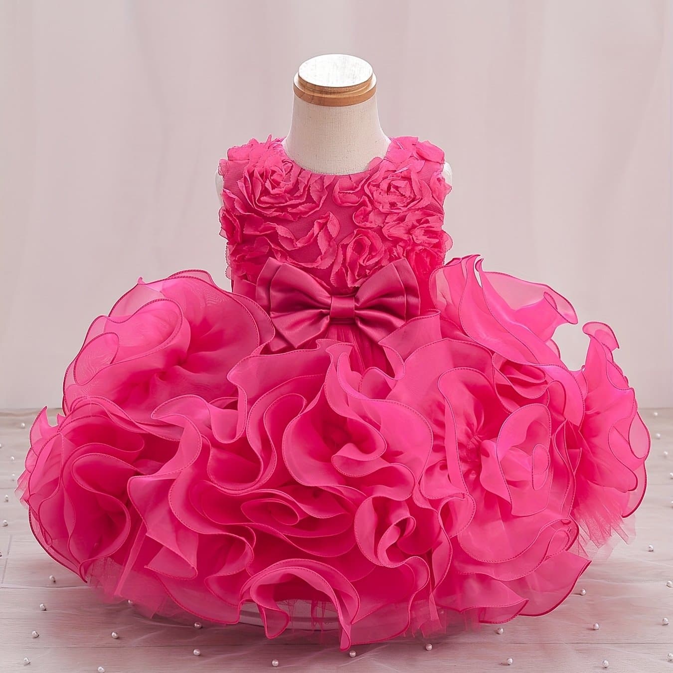 TEMU Light Baby Girl Dress, Princess Dress, Sweet And Fashionable Puff Skirt Evening Gown