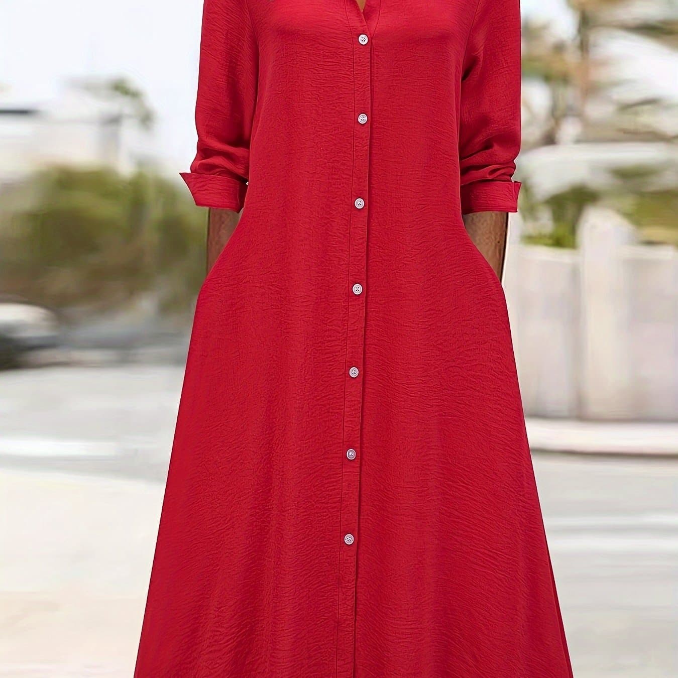 TEMU Fashion Women's Long Shirt Dress
