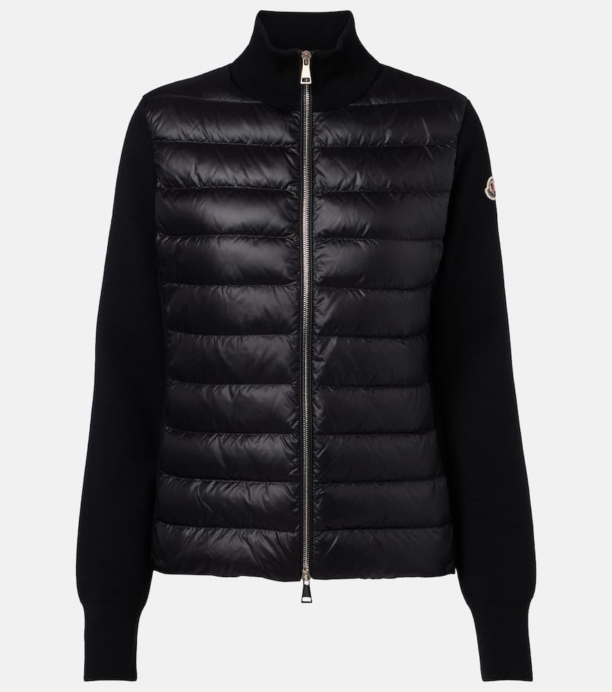 Moncler Down-paneled virgin wool cardigan