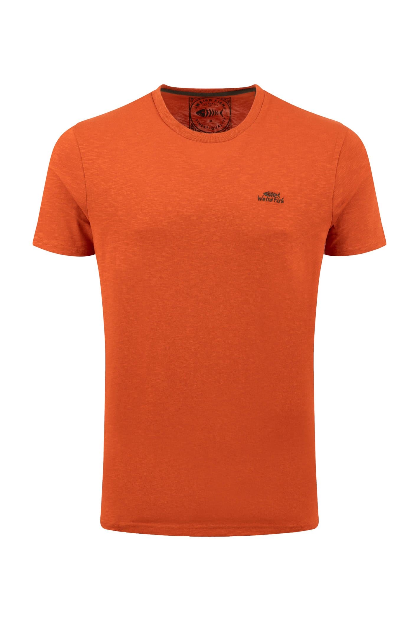 Weird Fish Fished Branded T-Shirt Rust Leaves Size S