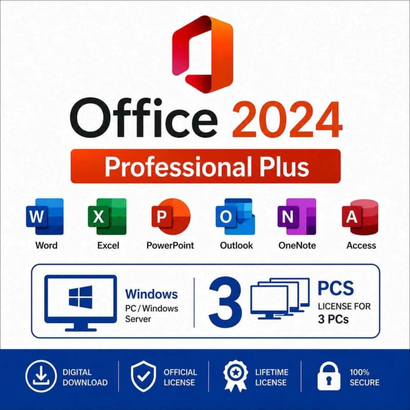 Office 2024 Professional Plus for 3 PCs
