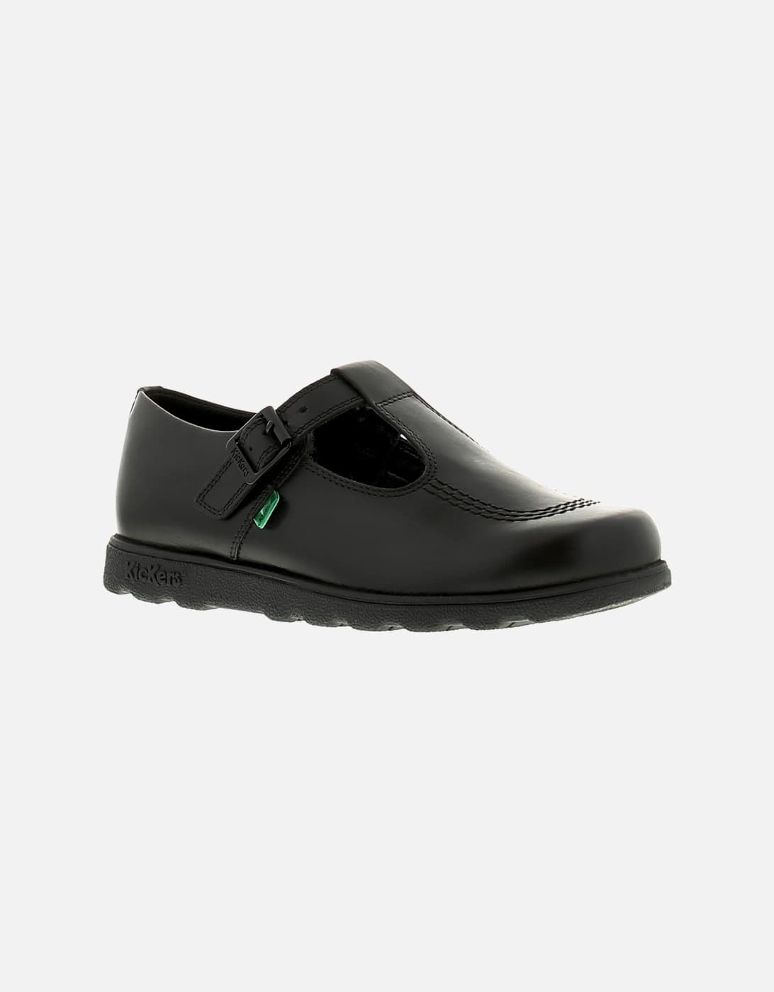 Women's Kickers Womens Shoes Work School Fragma T Buckle Leather black UK Size - Size: 7