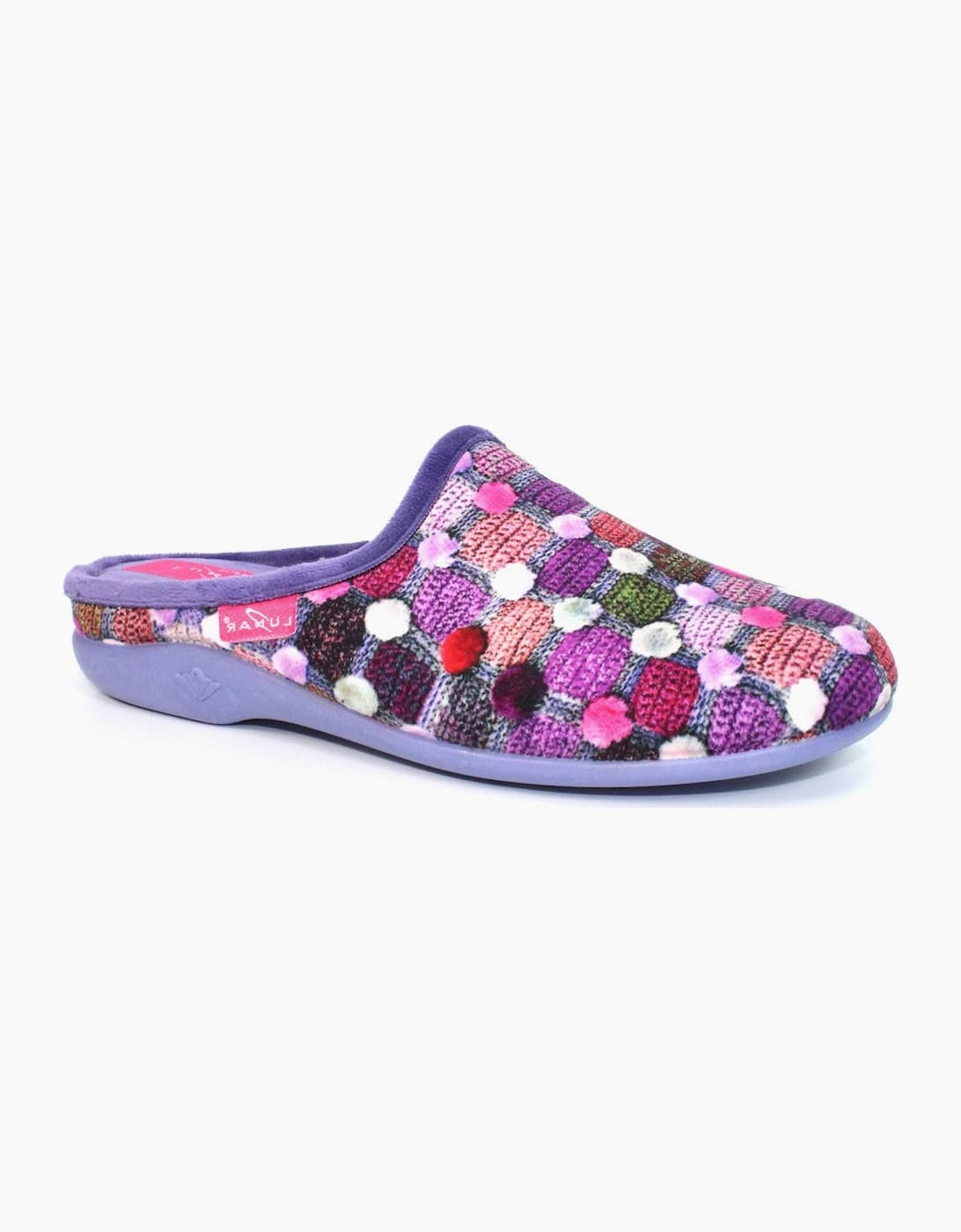 Lunar Women's Crackle Womens Slippers - Purple Textile - Size: 6