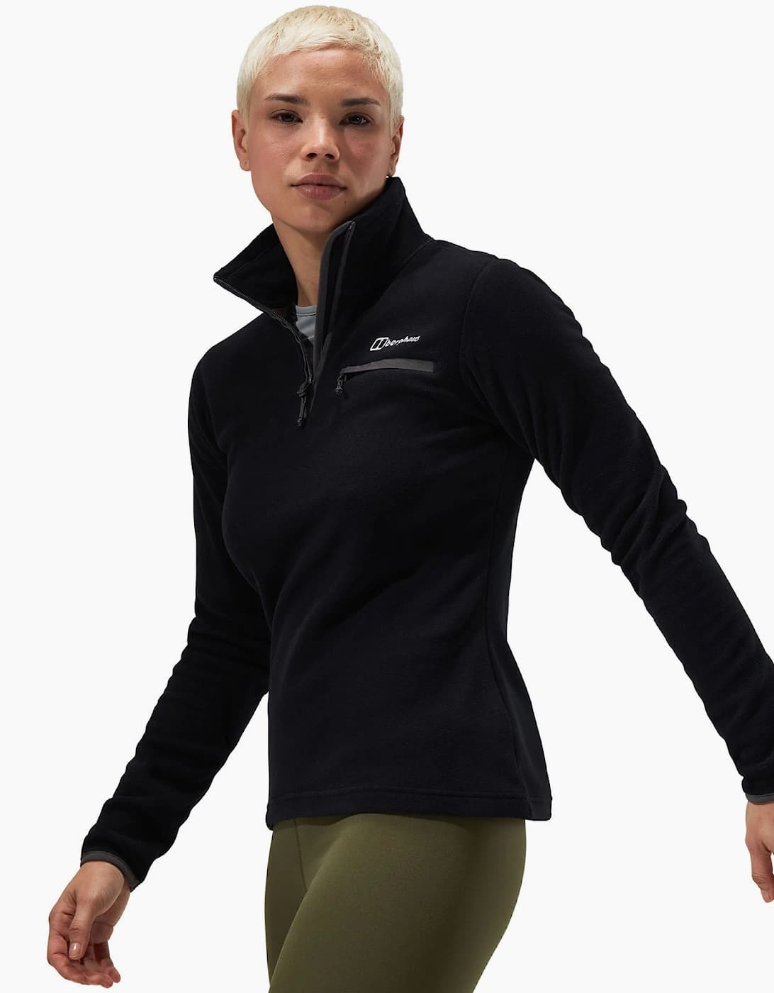 Women's Berghaus Womens Prism 2.0 Micro Polartech Half Zip Fleece - Black - Size: 10/10