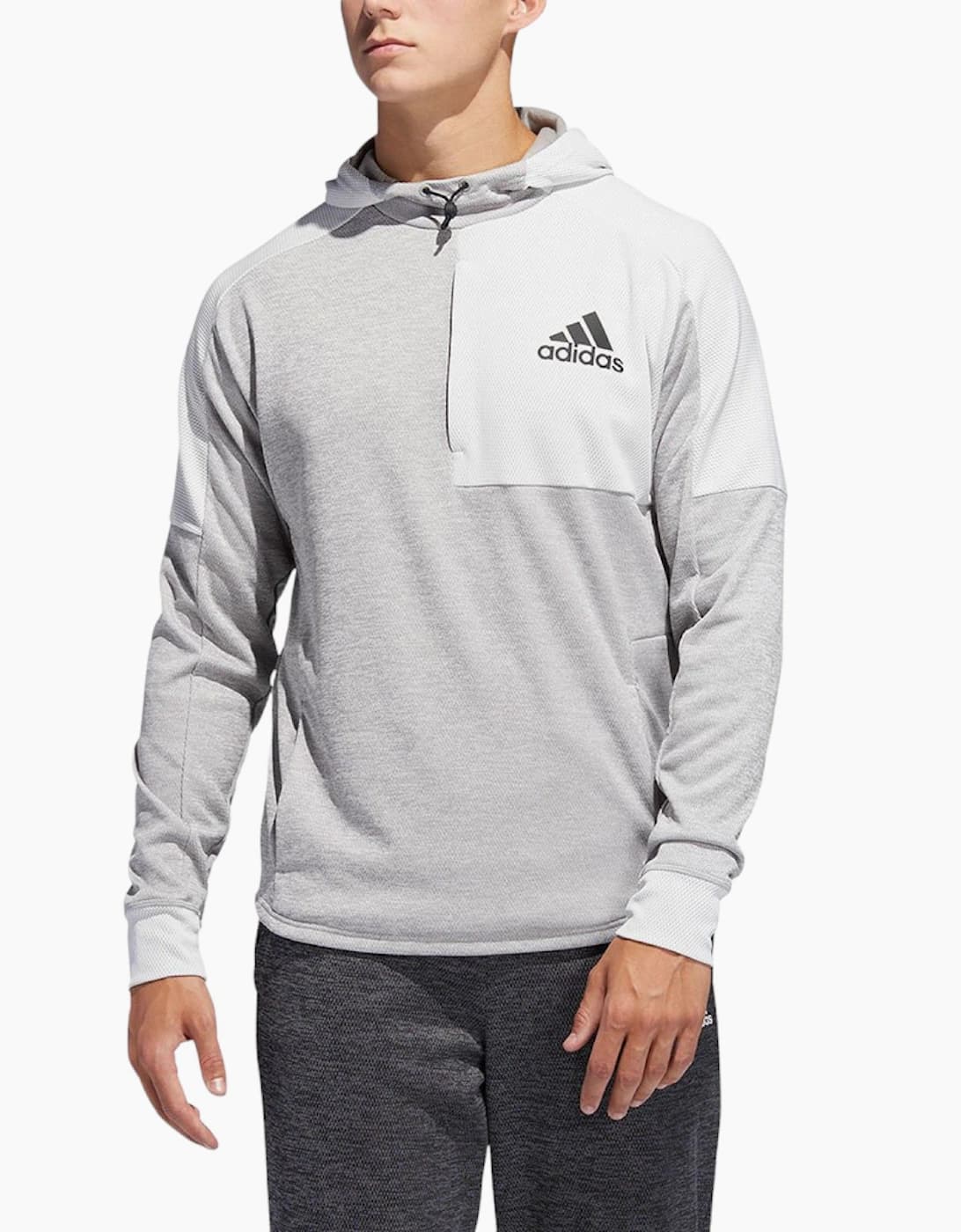 Men's Adidas DU2555 Mens Hoodies Long Sleeve Team Issue Gym Workout Hooded Sweatshirts - Grey - Size: 2XL