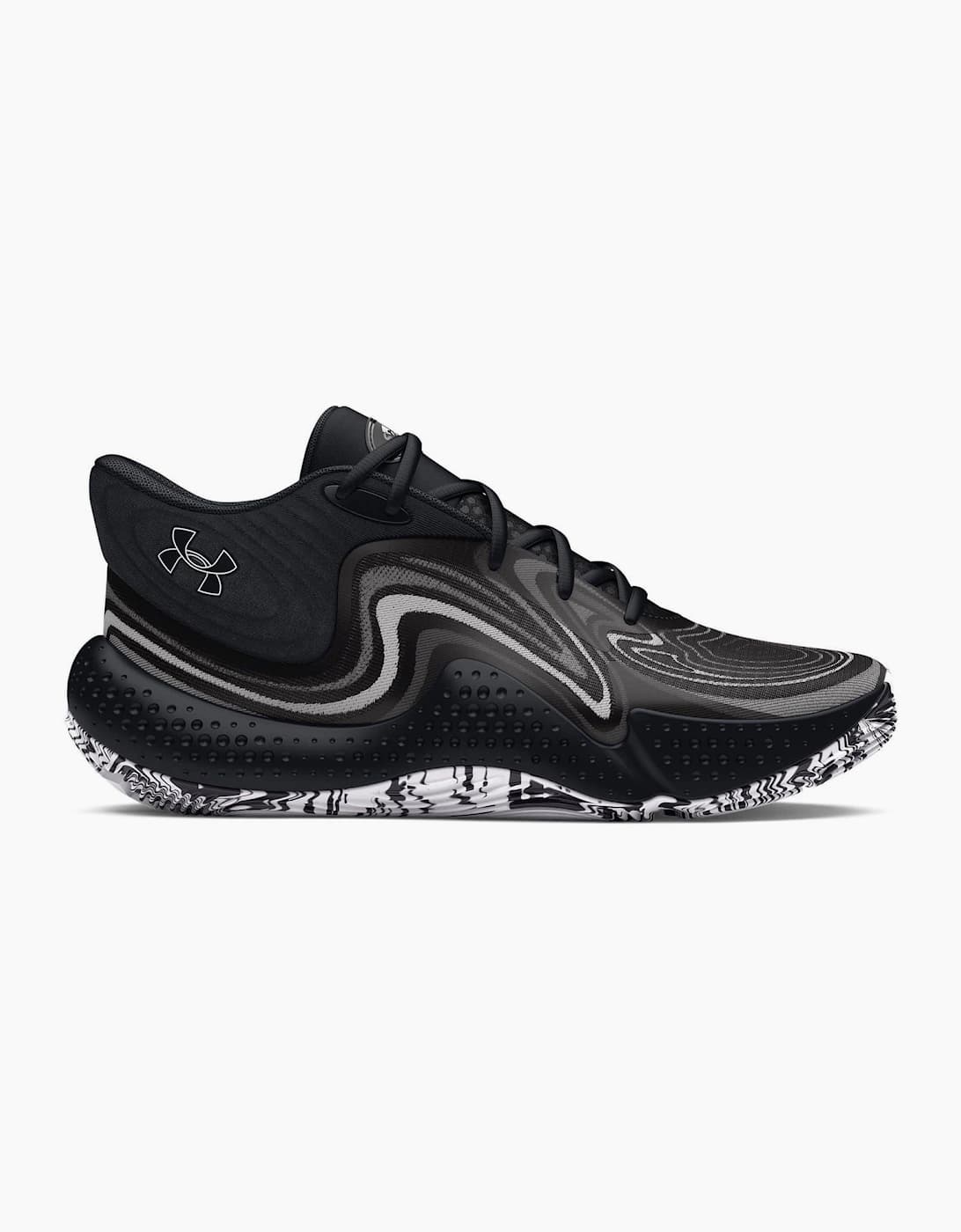 Under Armour Men's UA Spawn 6 Mid Basketball Graphic Print Lace-Up Trainers - Black - Size: 7