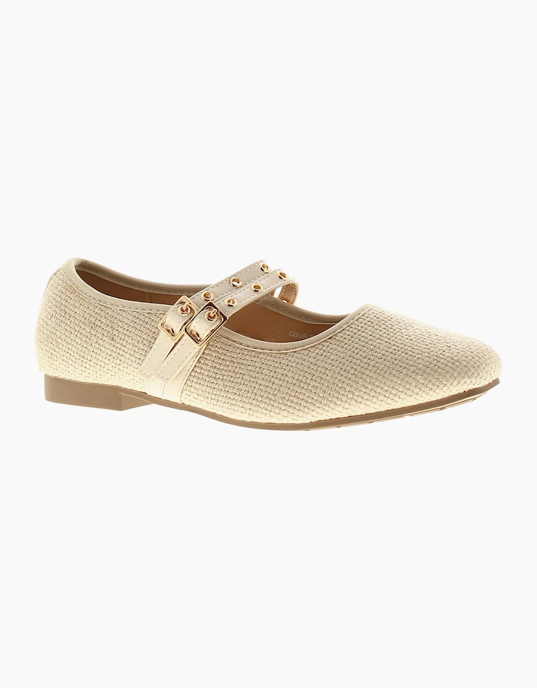 Women's Apache Womens Flat Shoes Halima Buckle beige UK Size - Cream - Size: 5