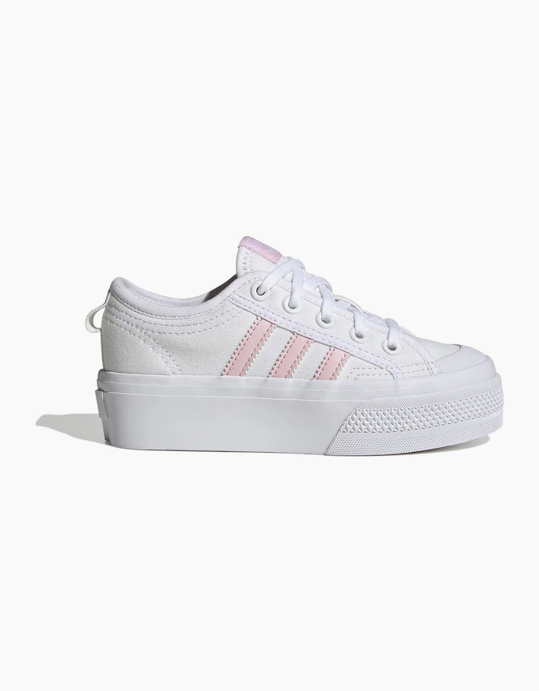 Adidas Originals Boy's Nizza Platform Shoes Childrens - White - Size: 2 34