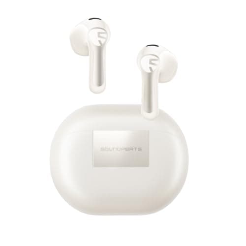 SoundPEATS Air6 HS Semi in Ear wireless Earbuds with Hi-Res & LDAC Beige | 45H battery, 13mm Triple-magnet Driver, Bluetooth 6.0, 4-mic AI Call,
