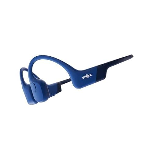 SHOKZ OpenRun Bone Conduction Sports Headphones, Blue | Bluetooth, IP67 Water Resistant, 11H Playtime, Built-In Mic, Open-Ear Comfort, Running and