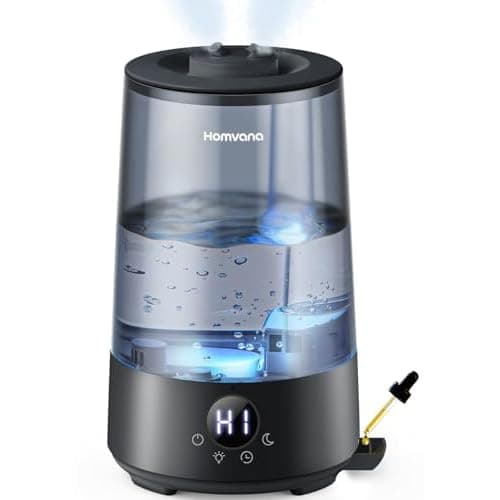 Homvana 3.6L Cool Mist Humidifiers for Bedroom, Large Room, 7 Night Lights | 360° Rotatable, 34H Runtime, Quiet 16dB, Air Humidifier for Baby,