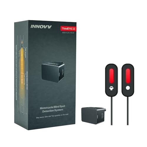 INNOVV ThirdEYE Motorcycle Blind Spot System with Voice and Indicators Alert, Waterproof Moto Assistant System, Detect Hazards from Side & Rear Line