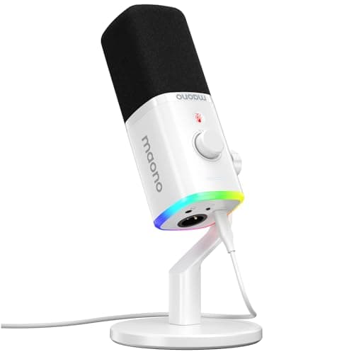 MAONO USB/XLR Gaming Mic for Streaming, Podcasting, and Studio Recording, Dynamic Microphones with Dual Noise Cancellation, Software, RGB, and Mute