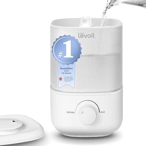 Levoit Humidifier for Bedroom, 23dB Ultra Quiet, Top Fill | 360° Rotation Nozzle, Auto Shut-off, Easy to Fill & Clean, Up to 25H Runtime, Ideal for