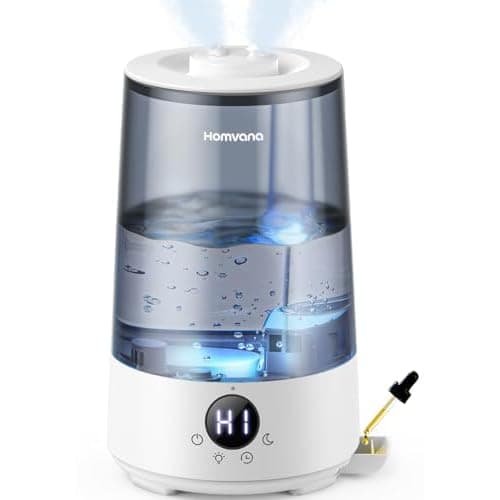 Homvana 3.6L Cool Mist Humidifiers for Bedroom, Large Room, 7 Night Lights | 360° Rotatable, 34H Runtime, Quiet 16dB, Air Humidifier for Baby,