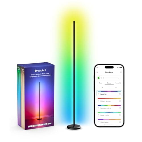 Nanoleaf LED Floor Lamp 1700lm, RGBICW Smart Corner Lamp | 200+ Dynamic Scenes, Music Sync, Works with Alexa and Matter, App & Voice Control,Modern