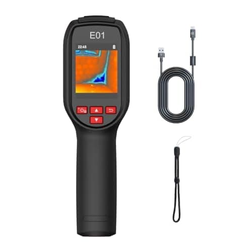 HIKMICRO E01 Thermal Camera with Laser Pointer, 96x96 IR | 240x240 SuperIR, 11h Runtime, 4 GB, Video, 2m & IP54, Home & HVAC & Electrical Tools