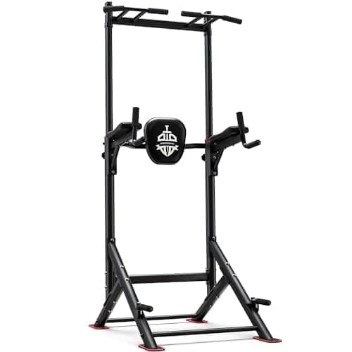 Sportsroyals Power Tower Pull Up Bar Station, 450LBS Stable Pull Up Dip Station for Home Gym Strength Training Equipment