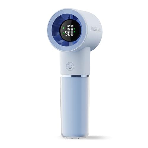 Handheld Portable Fan, 6-Speed Powerful Mini Personal Fan, Rechargeable 5000mAh Battery with Up to 15 Hours Runtime, Pocket Turbo Fan with Smart LED