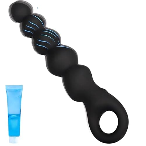 Vibrating Anal Beads Butt Plug for Beginner, 5 Graduated Beads Adult Sex Toys with 12 Vibration, Flexible Silicone Prostate Massager Sex Toyscouples