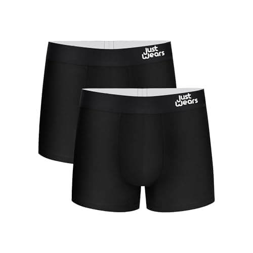 JustWears Everyday & Active Mens Trunks, 2 Pack | Breathable Anti-Chafe Underwear with Moisture-Wicking MicroModal Air Cool Fabric & PouchTech™