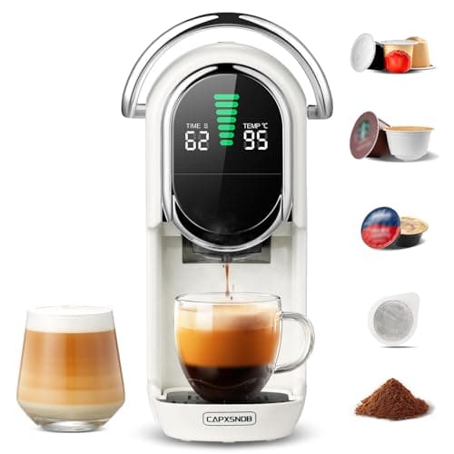 Magician1 Mini Pod Coffee Machines 5 in 1 for Nespresso Original OL, Dolce Gusto, Lavazza A Modo Mio Capsule, ESE 44mm Pads and Espresso Ground