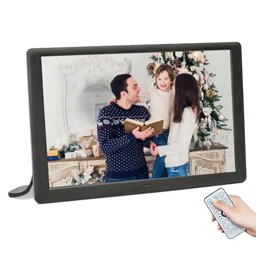Zedify 10.1 inch Digital Photo Picture Frame 1280x800 IPS Display with Photo Music Video Player Calendar Alarm, Auto Power On/Off, Wall Mountable with