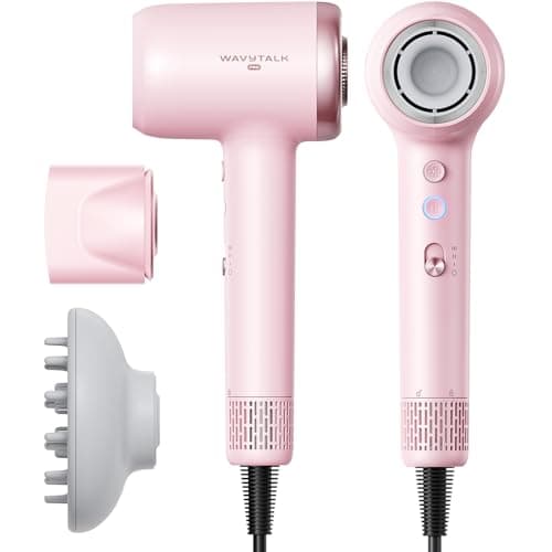 Wavytalk Hair Dryer with Diffuser 110k RPM Fast, Ionic, Heat Control, Light | Turblow Pro Fast Drying, Ionic Anti-Frizz, Light & Quiet, 23m/s, 4