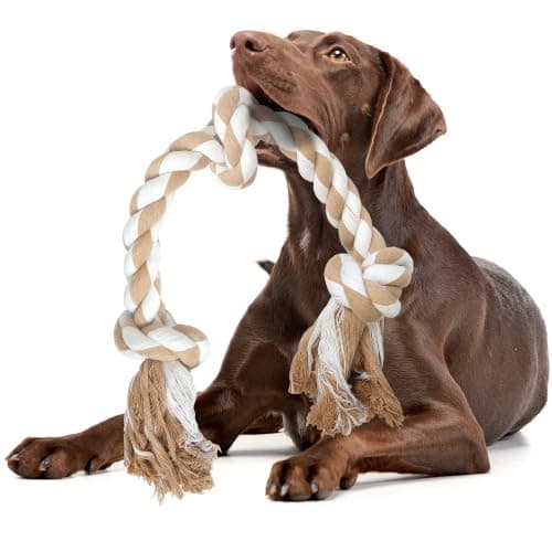 Fida Dog Rope Toy, Indestructible Tug of War Dog Toys for Large Dogs, 60CM | 100% Natural Cotton, for Aggressive Chewers, Indoor & Outdoor, Tug of