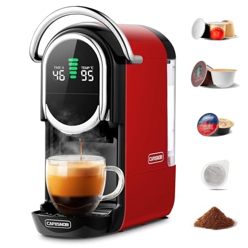 Magician1 Mini 5in1 Pod Coffee Machines for Nespresso OL, Dolce Gusto, Lavazza A Modo Mio Capsule, ESE 44 Pads and Espresso Ground Coffee, 20 bars,