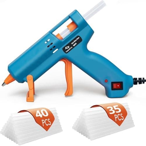 Tilswall Hot Glue Gun kit, 50W Mini Melt Glue Gun with 75pcs Glue Sticks | Glue Gun with Fast Preheating, Glue Sticks (7×130mm) for Crafting, DIY,