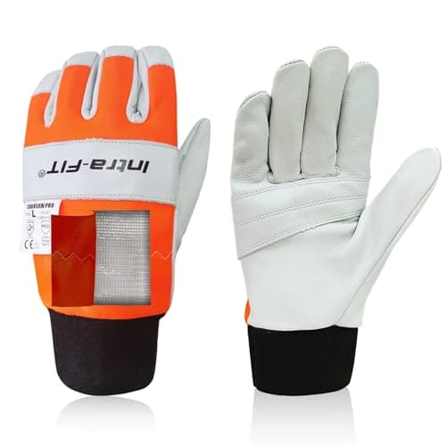 Chainsaw Gloves Latest Standard Saw Protection Gloves | EN388: 3133X, EN ISO 11393-4, Class 0, Left Hand Protection, Cow Leather
