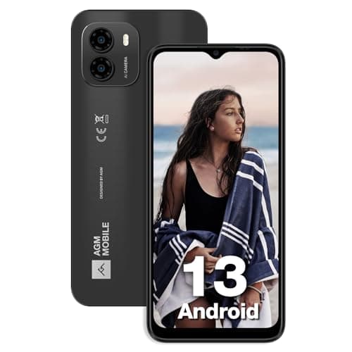 AGM NOTE N1 Smartphone Unlocked, Android 13 Phone, 8 GB + 128 GB, Dual 50 MP Camera + 2 MP Micro Camera, 6.52" HD+, 4900 mAh Battery, 4G Dual SIM