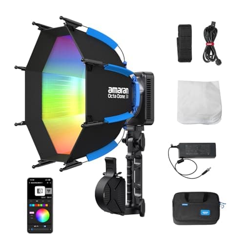 amaran Ray 120c 120W Full-Color COB LED Light with Bowens Mount | Ultra-Compact, USB-C PD, Ace E-Lock, IP54, Weather Resistant, RGBWW, App Control,