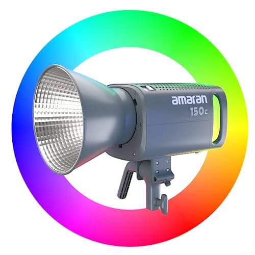 Aputure Amaran 150c (RGB, 2500K-7500K) Full-Colour Point-Source LED, Built-in Umbrella Holder, Bowens Mount & 9 Effects, with Silent Cooling System &