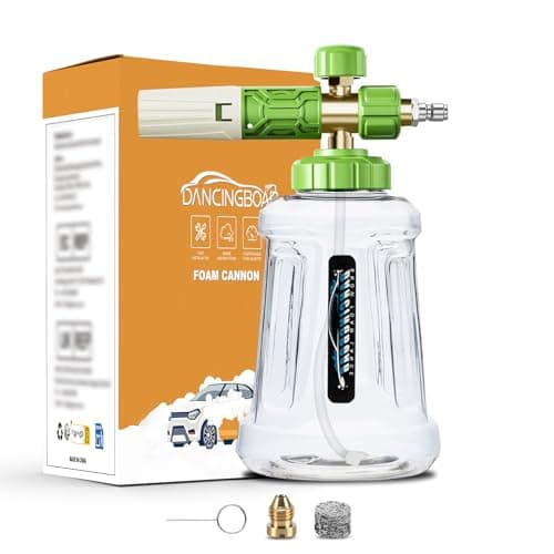 Foam Cannon Gun Compatible with 1/4" Quick Release Pressure Washer | 1L, Adjustable Snow Foam Lance, Bottle Soap Dispenser with New Generation,
