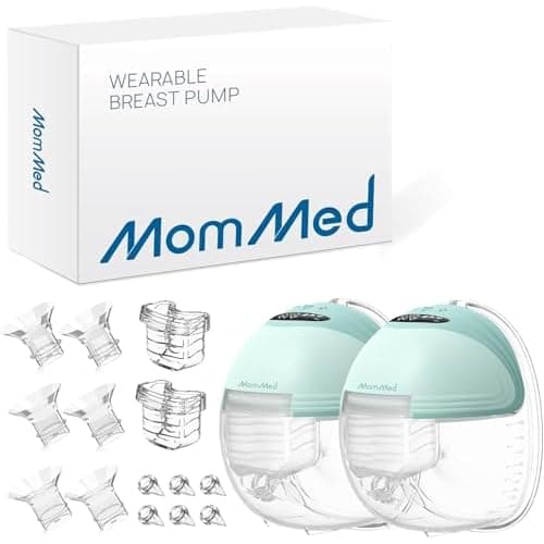MOMMED Double Breast Pumps, Hands Free with 3 Mode & 12 Levels, Rechargeable, Leak-Proof Design Electric Breast Pumps, 24 mm Wearable Breast Pumps,