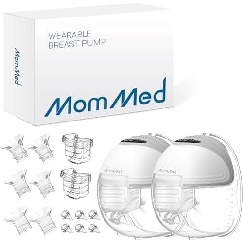 MOMMED Double Breast Pumps, Hands Free with 3 Mode & 12 Levels, Rechargeable, Leak-Proof Design Electric Breast Pumps, 24 mm Wearable Breast Pumps,