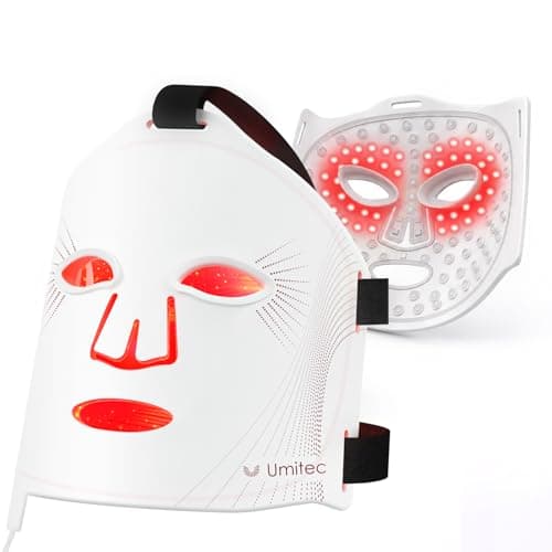 Zone Craft LED Face Mask, Red Light Therapy Mask, Four Modes Three Levels, Remote Control 10 Minutes, 4000mAh, Storage Bag, Eye Pads, Gift for Wife,
