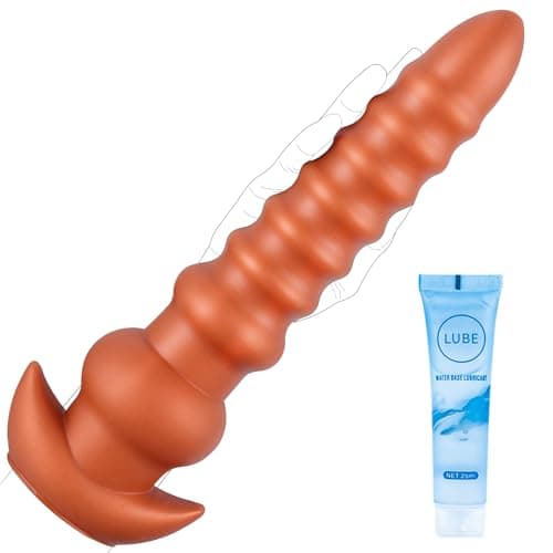 11.8 Long Anal Plug Dildo, Flexible Liquid Silicone Butt Plug Vaginal Anus Dilator Prostate Massage Stimulation Adult Erotic Sex Toys for Women Men -