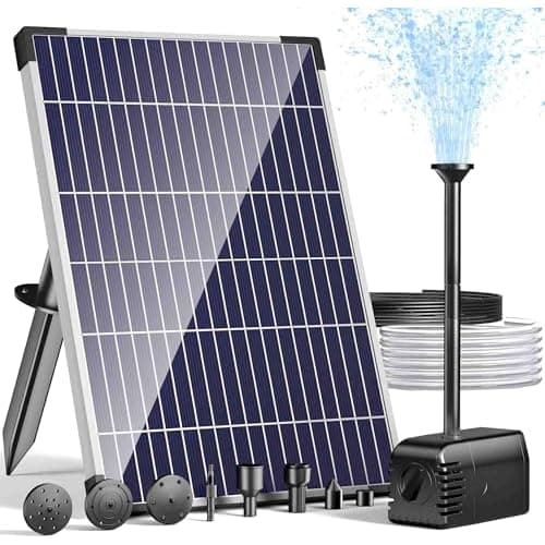 POPOSOAP 12W Solar Pond Pump, 600LPH Solar Fountain Pump for Garden Feature | High-Conversion Tempered Glass Panel,Adjustable Flow Quiet Pump & 7