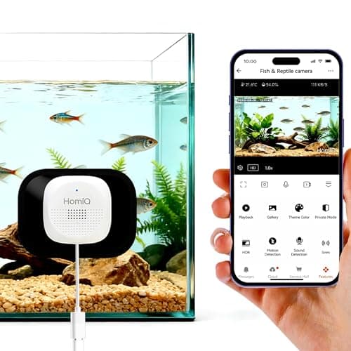 3MP 2K Aquarium & Terrarium Pet Camera.Magnetic Install &Close-Focus Lens for Fish,Lizard, Reptile Pet and Window Bird Feeder,2.4GHz & 5GHz WiFi,Color