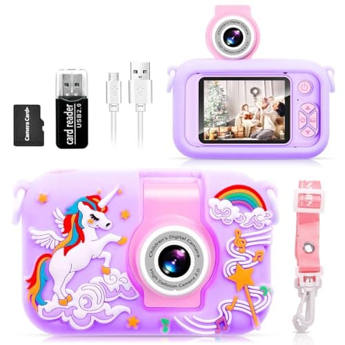 ARNSSIEN Kids Camera with Video,180° Flip Lens, 2.4" Selfie Camera for Kids | Digital Camera for Boys Girls Ages 3-12 with Photo & Video, Birthday