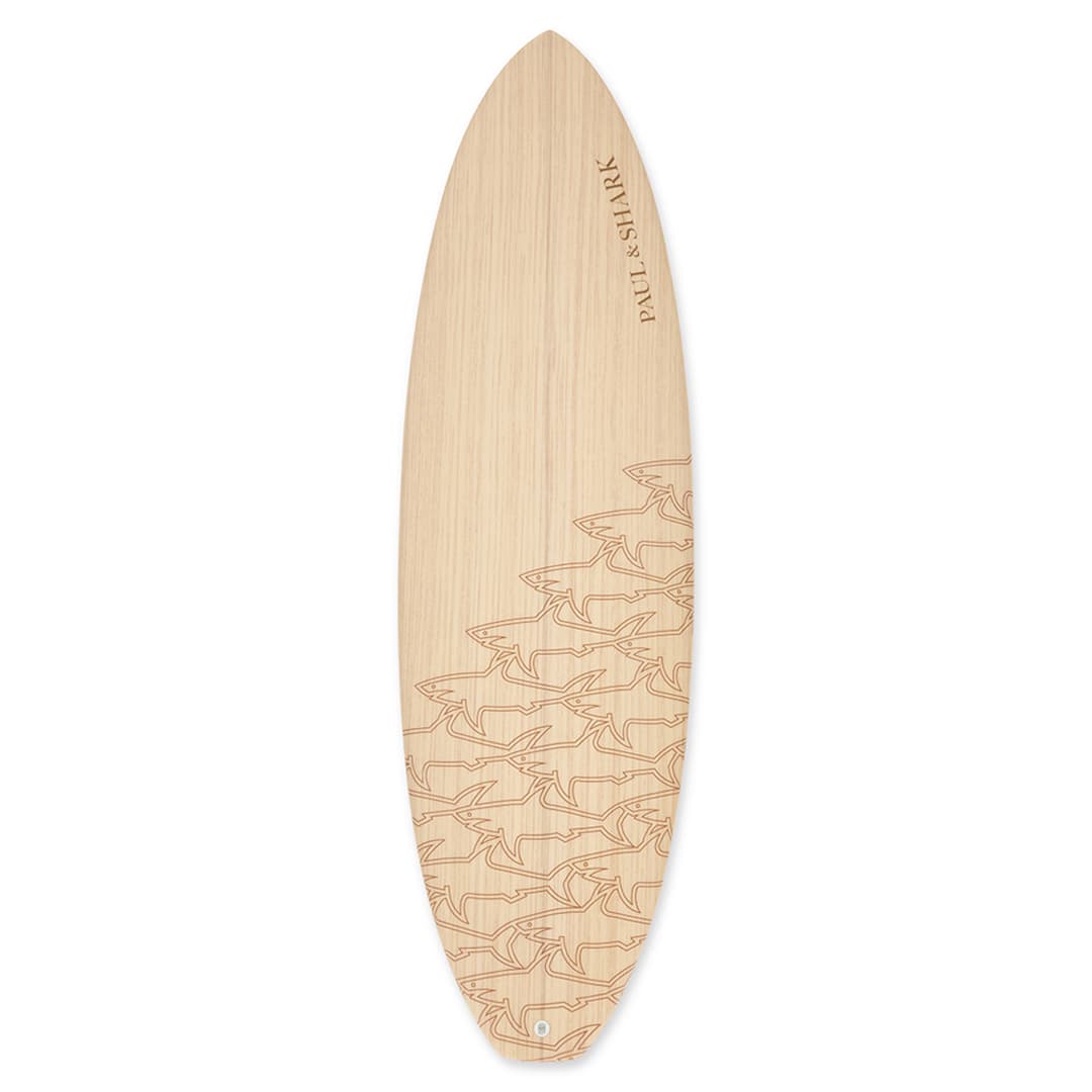 Surfboard with Shark motif, Man, Brown, Size: TGU