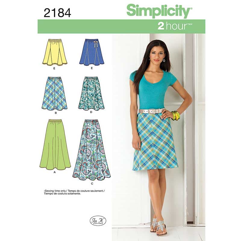 Simplicity Sewing Pattern 2184 (R5) - Misses Skirts 14-22 2184.R5 14-22