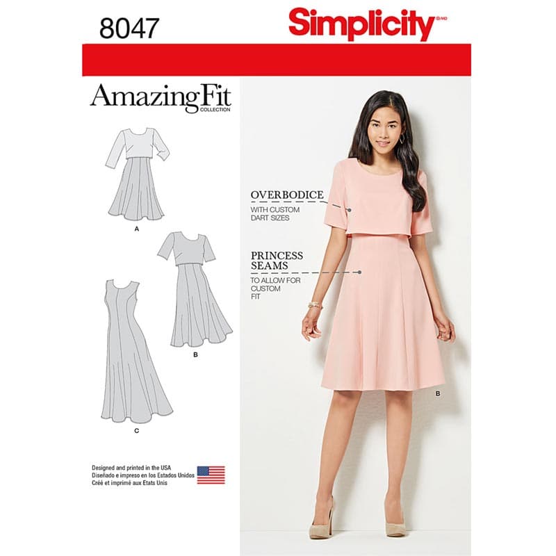 Simplicity Sewing Pattern 8047 (R5) - Misses Dresses 14-22. 8047.R5 14-22